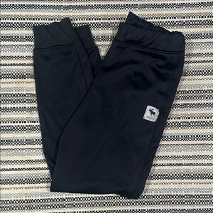 Abercrombie Kids Black Joggers with Logo Patch